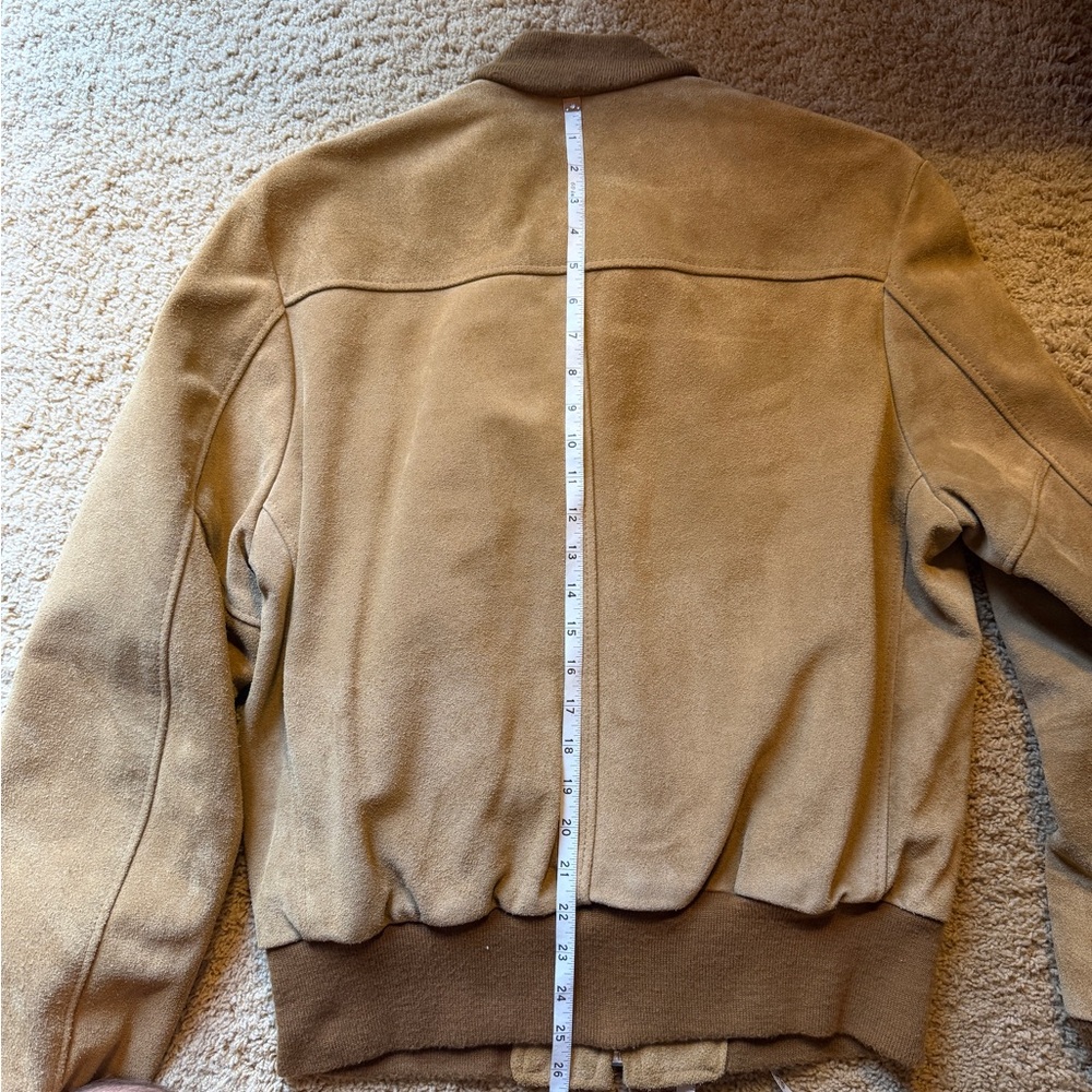 Schott NYC Men’s Suede Leather Bomber Jacket Sz Large in Tan Beige - Picture 13 of 14